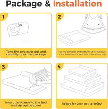 Orthopedic Large Dog Bed For Large Dogs - Thick Memory Foam Sofa With Washable Cover & Non-Slip Bottom, Supports Up To 45kg / 99lbs, Available In Multiple Sizes & 2 Colors - Dark Grey - View 7