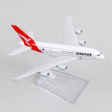 1:400 Scale Qantas Airways A380 Die-Cast Metal Aircraft Model, Perfect Gift For Aviation Lovers - White - View 6