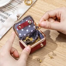 1PC Leopard Print Mini Travel Jewelry Box & Earphone Case Compact Jewelry Box, Earphone Pouch, And Coin Purse In One Retro Kiss-Lock Design For Storing Rings, Earrings, And Earphones Exquisitely Crafted For Women And Fashion Enthusiasts Perfect For Travel And Everyday Use - Nhiều màu - Xem 3