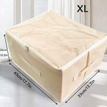 1个可折叠收纳盒盖 - 多功能整理盒，适用于存放衣物、玩具和其他物品 - 米色 - 查看 10