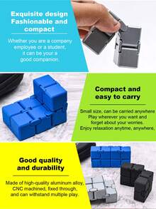 1个锌合金无限魔方指尖玩具，青少年及成人减压玩具，口袋型金属合金魔方指尖玩具，办公减压小工具，男女皆宜 - 彩色 - 查看 12