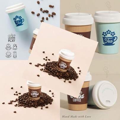 Le Toy Van - Honeybake - Juego de taza de café y taza de té para llevar - Juego de tazas de viaje - Accesorios de cocina - Juego de alimentos de cocina de madera para juego de roles - Accesorios de cocina de juguete - Juguetes de cocina de madera - Edad 2+ años Juguetes alegres para niños, juguetes esenciales