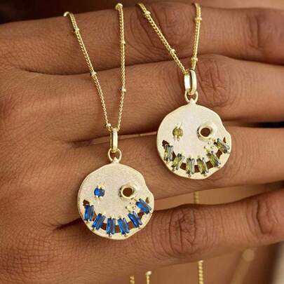 Skull & Ghost Hollow Colorful 12 Birthstone Necklace Pendant, DIY Freely Assembled, Suitable For Handicraft Lovers