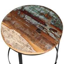 vidaXL 2-Teiliges Couchtisch-Set Aus Recyceltem Holz, Massiv, Rund, 40cm/50cm - Gelb - Übersicht 6