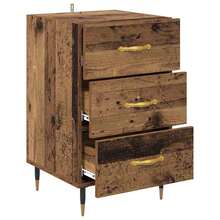 vidaXL Nachttisch Mit Schubladen Altholz 40 X 40 X 66 Cm Holzwerkstoff - Yellow - View 5