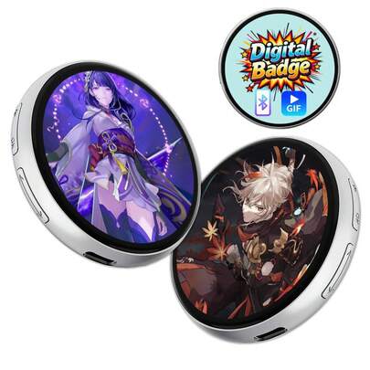 Digital Badge Photo Video GIF Display Screen Pins Pixel Touchscreen Lightweight 500mAh Long Battery Life Portable Multi-Functional Two-Dimensional Anime & Gaming Merchandise & Collectibles Gifts For Men Women