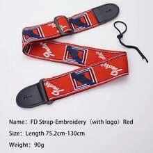 Correa de guitarra bordada, correas de ampliación de guitarra eléctrica acústica de cuero, cinturón de hombro para guitarras de madera clásicas populares, 1. DZDH - VN-CXY1098A1 - Ver 8