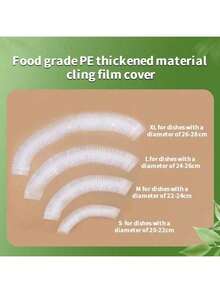 100-Piece Disposable Plastic Food Wrap Covers - Stretchable Cling Film For Bowls, Leftovers, Fruits & Vegetables - Leak-Proof, Odor-Resistant & Durable - Household Kitchen Storage Solutions - White - View 3