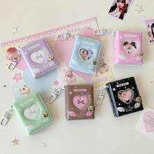 1 Piece Of Leopard Print Series Wings Bow Fish Cake Pattern Girl Heart Cartoon 2-Inch Pendant Small Photo Album, Student Bow Star Chasing ID Photo Card Album Storage Book - Wings Album - View 12