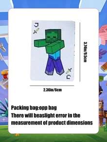 Minecraft 我的世界主题卡牌游戏周边桌游卡牌扑克派对纸牌派对玩具派对玩具礼品卡创意高档朋友聚会休闲娱乐卡牌桌游 - 彩色 - 查看 3