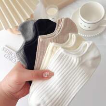 6 Pairs Of Solid Color Boat Socks, Suitable For Both Men And Women, Spring Thin Version, Suitable For Casual And Formal Occasions, Daily Comfort, Minimalist Design, Soft Fabric - 彩色 - 查看 12