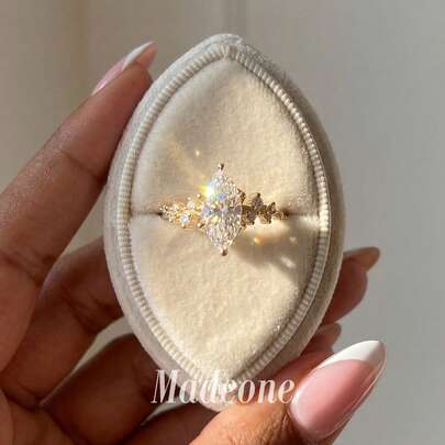 1pc Vintage Lace Teardrop 925 Sterling Silver Ring (MadeOne Brand), Sparkling & Charming, Suitable For Dates And Parties, An Ideal Gift For Her