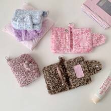 复古时尚豹纹女士零钱包卡包，高品质按扣小钱包，学生/成人卡/身份证/银行卡收纳包 - 彩色 - 查看 5