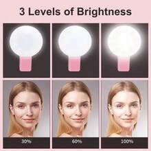 1pc Portable Mini LED Selfie Ring Light, Durable 3-Level Adjustable Circular Photography Clip-On Fill Light - white light - View 4