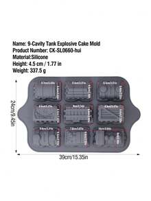 1个创意硅胶蛋糕模具，9孔迷你火车造型硅胶烘焙模具，不粘DIY烘焙工具，蛋糕模具，冰淇淋模具，巧克力模具 - 彩色 - 查看 14