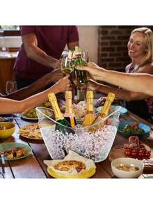 1pc Acrylic Ice Bucket - Transparent Champagne And Soda Beverage Cooler, Clear Party Drink Tub, Food , Ideal For Parties, Bars And Restaurants - Clear - View 5