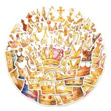 50张皇冠手形账户贴纸 - 适用于行李箱、吉他、笔记本电脑、iPad、电脑和手机壳的粘性贴纸 - 50PCS - 查看 2