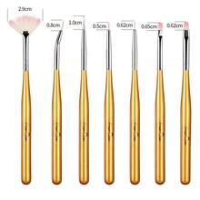 7件套新款美甲画笔套装，包括美甲花卉画笔、美甲线条画笔、雕刻画笔，金色手柄，批发 - 彩色 - 查看 9