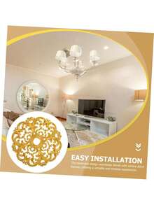 Medallón De Techo Decorativo De Resistente Para Lámparas De Techo De 12 Pulgadas Fácil De Limpiar Para Sala De Estar Y Oficina Mejorando La Decoración,41116841 - B - Ver 6