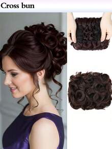 Clip In Ponytail Messy Bun Extensions Scrunchie Updo Synthetic Easy Stretch Hair Buns Hair Piece Wedding Party Halloween Christmas Daily For Women - Multicolor - View 10