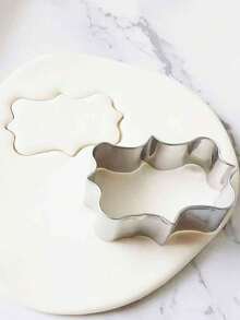 4pcs/Set Stainless Steel European Style Blessing Frame Cookie Cutter Set, Baking Tools, DIY Cookie Mold - Silver - View 4