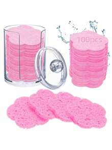 Compressed Cellulose Heart Shape Facial Sponges Natural Cosmetic Spa Sponges Reusable For Facial Cleansing Exfoliating - Watermelon Pink - View 30