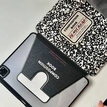Creative Black & White Splash Ink Book-Shaped Protective Case Compatible With Apple IPad 11th Gen, IPad Pro 2025 New, IPad 10th Gen, IPad Air 7/6, 11-Inch Tablet Protective Cover With Pencil Slot, Fashionable Design For Girls - Black and White - View 11