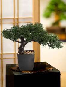 1件人造日式盆景装饰品，有鹅卵石景观树、日本黑松、日本白松三种款式可选，适用于婚礼装饰、礼品、家居装饰，也适用于婚礼季、毕业季、情人节、复活节等各种场合。 - 綠色-F - 查看 8