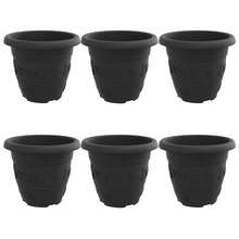 6 Stück Runde Blumentöpfe, Ø 26 X 21,5 Cm, Kunststoff, Schwarz - A - Xem 2
