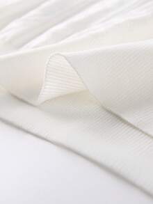 1件男士蓝白条纹短袖V领绞花针织休闲Polo衫，春季休闲服饰 - 淺藍色 - 查看 10