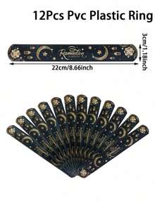 12-Pack Ramadan Wristbands, Eid Mubarak Faith & Spiritual Encouragement, No Electricity Required, Featherless, Ideal For Church Events & Ramadan Kareem Celebrations - Black - View 7