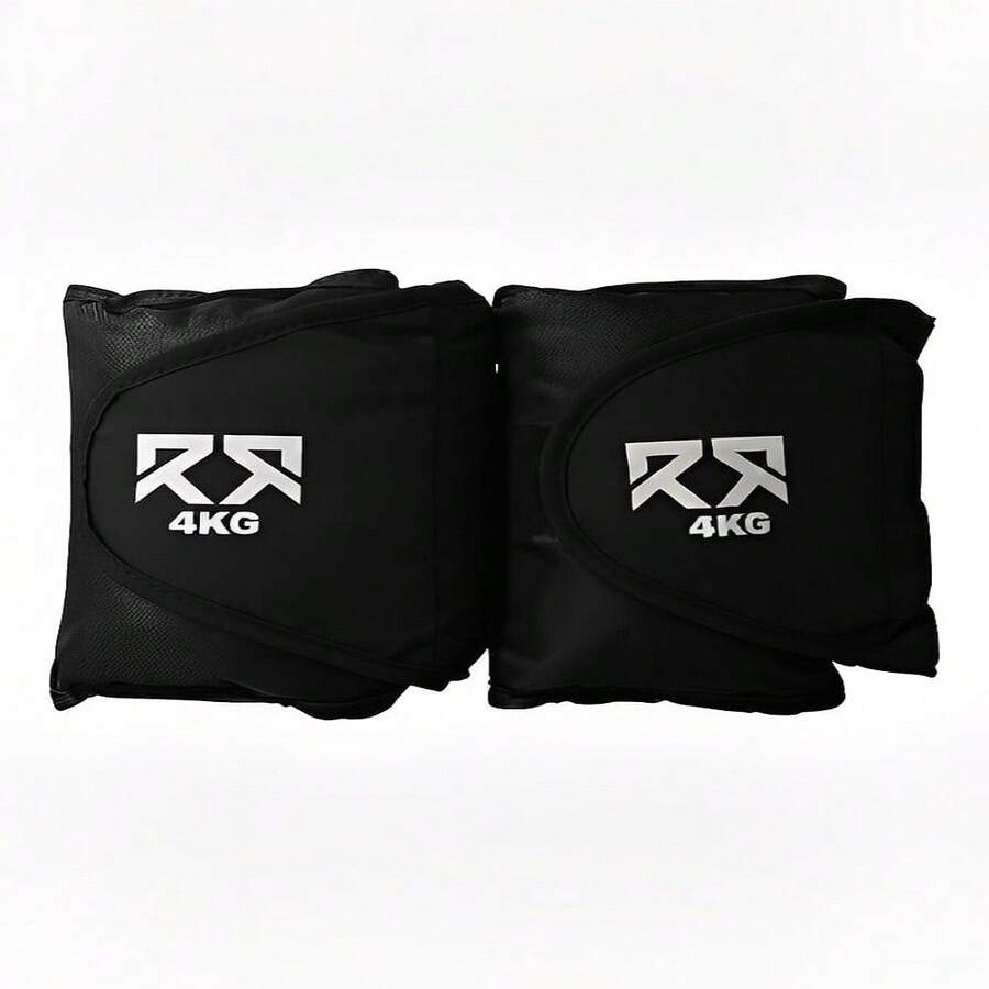 Pair Of 4kg Ankle Weights For Gym Training And Weightlifting - 黑色 - 查看 1