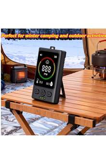 4-In-1 Square Portable Carbon Monoxide Detector With Temperature & Humidity Sensor | Rechargeable Lithium Battery, 96H Long Standby, Sound & Light Alarm, Soft Material For Restaurant, School, Kitchen, Hotel, Warehouse, RV, Garage, Camping, Home - Grey - View 6