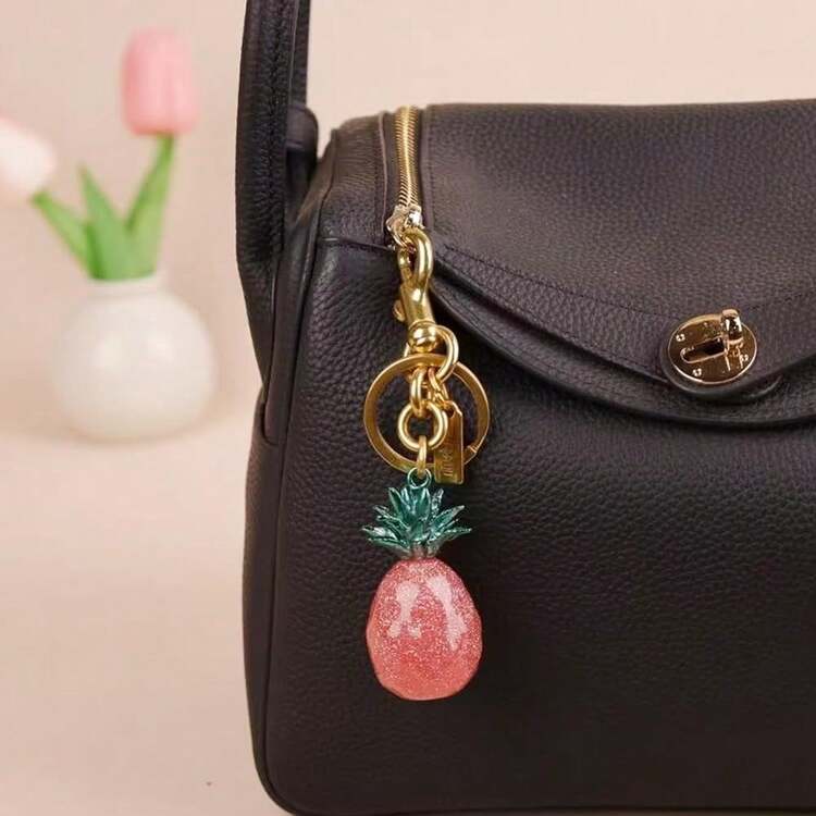 Cherry Bag Charm Purse Charms Keychain,Bag Charms Accessories Keychian For Women - 粉色 - 查看 5