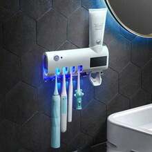 Hanging Toothbrush Holder With A Space-Saving Toothpaste Dispenser. This Convenient Organizer Can Neatly Store Toothbrushes And Toothpaste, Ensuring  And Reliable Use For The Whole Family. - trắng - Xem 5