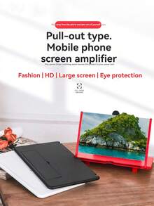 1pc Mobile Phone Screen Magnifier, New Retractable Ultra-HD 10-12 Inch Desktop Stand Magnifier, High Definition Display, Eye Protection, Video Watching Stand, Home/Office Use - Multicolor - View 2