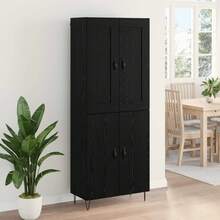 vidaXL Highboard In Schwarzeichen-Optik, 69,5 X 34 X 180 Cm, Holzwerkstoff - Schwarz - Übersicht 4