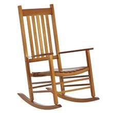 Wooden Rocking Chair With Armrests, Garden Swing, Natural Finish, 69 X 86 X 115 Cm, Ideal For Relaxation - Ginger - View 1