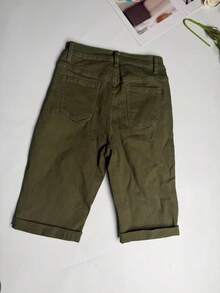 女式水洗紧身牛仔裤（带口袋） - 軍綠色 - 查看 5