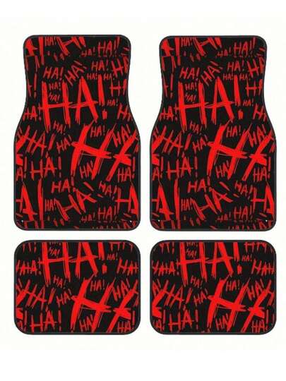 4 paquetes de alfombrillas de caucho rojas y negras - ajuste universal, impermeables, fáciles de limpiar - adecuadas para todo tipo de vehículos
