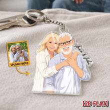 Porte-clés acrylique personnalisé pour couple - illustration personnalisée avec noms, cadeau unique - Comme indiqué 3 - Voir 2