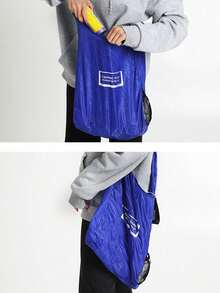 1pc Large Capacity Foldable Reusable Shopping Bag - Highly Portable With Storage Pouch Design, Space-Saving Circular Shape, Suitable For Travel, Shopping, Daily Use - Multicolor - View 5