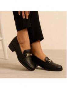Sapato Mocassim Feminino Bico Quadrado  Original - Preto - Visão 4