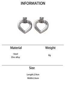 1 Pair Bohemian Style Minimalist Hollow Heart Shaped Everyday Versatile Valentine's Day Gift Earrings For Women - Earrings - View 9