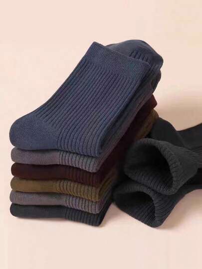 1/5 đôi tất dài đến bắp chân kẻ sọc được nâng cấp, thích hợp giữ ấm, mặc thường ngày, ở nhà, ngoài trời, thể thao, giữ ấm liên tục cho cả nam và nữ, siêu co giãn, mềm mại, dày dặn, thoáng khí, khử mùi, kháng khuẩn, tất dài đến bắp chân cho cuộc sống hàng ngày.