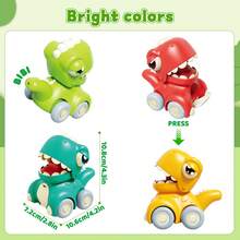 4PCS Mini Dino Vehicles Push Go Car Toy Set Educational Toy - Multicolor - View 5