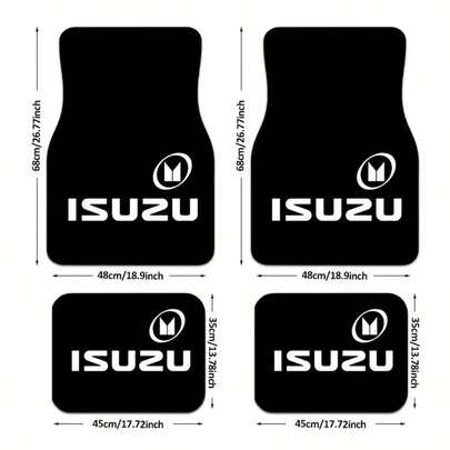 4件套汽车脚垫，时尚款式，易清洁材质，适用于所有车型（轿车、卡车和SUV），馈赠亲友佳品，兼具装饰性和防滑性，是汽车爱好者的理想之选。