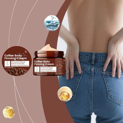 1盒（120克）咖啡香型塑身霜，包含腹部、手臂和大腿塑身霜。滋润并滋养肌肤，令肌肤呈现自然柔嫩光泽。质地轻盈顺滑，易于吸收。适合日常身体护理，方便随身携带。