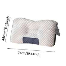 Two-Piece Pillow Set Knitted Neck Pillow Suitable For Side, Back And Stomach Sleeping Positions Bed Pillow Deep Sleep Ergonomic Orthopaedic Pillow Conforms To Neck Curve For Support Detachable Cushion Enhanced Comfort Bedding Home Decor Valentine's Gift White - 白色 - 查看 7