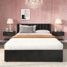 Bed Bases & Foundations - Black + Velvet + 140cm*200cm - View 1